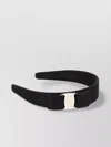 Ferragamo Bow Headband Metal Accent In Black