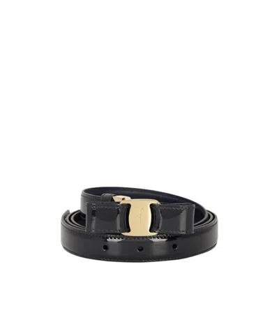 Ferragamo Bow Knot Buckle Belt In Black