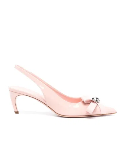 Ferragamo Bow Knot Decal High Heels In Pink
