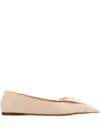 Ferragamo Bow Leather Ballerina Shoes