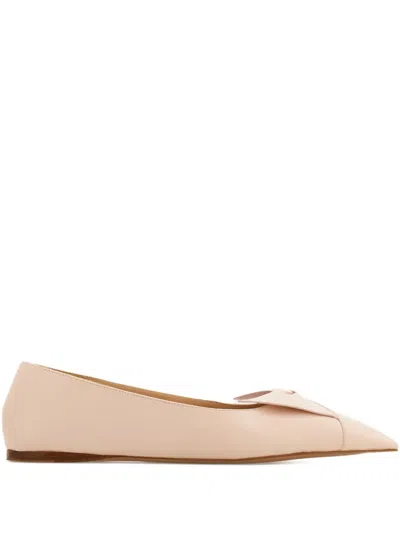 Ferragamo Bow Leather Ballerina Shoes