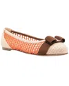 Ferragamo Bow Leather Ballet Flat In Multi