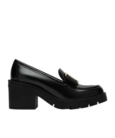 Ferragamo Bow Loafers In Black