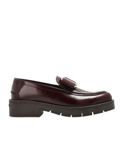 Ferragamo Bow Loafers In Black