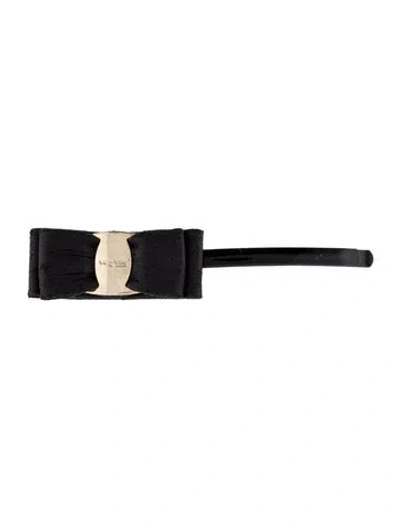 Pre-owned Ferragamo Bow Metal  Hair Clip In Black