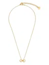 Ferragamo Adjustable Chain Bow Detail Pendant Necklace In Gold