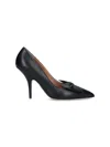 Ferragamo Stylish Pumps With Pointed Toe And Bow In Black