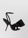 Ferragamo Bow Satin Sandals Peculiar Heel