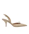 Ferragamo Bow Stilet-heeled Sandals In Nude
