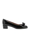 Ferragamo Bow Tie Ballet Shoes In Black
