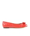 Ferragamo Bow Tie Ballet Shoes In Orange
