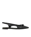 Ferragamo Woman Slingback Ballet Flat With Mini Bow In Black