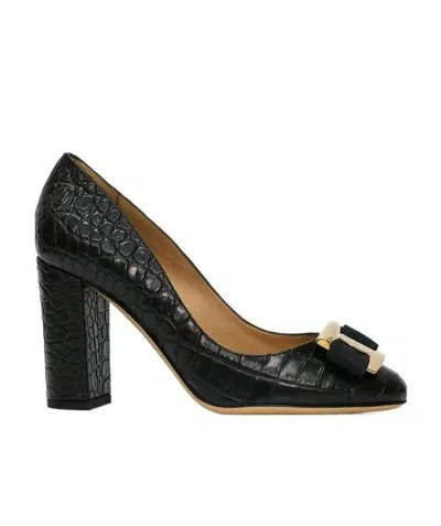 Ferragamo Bow-tie High Heels In Black