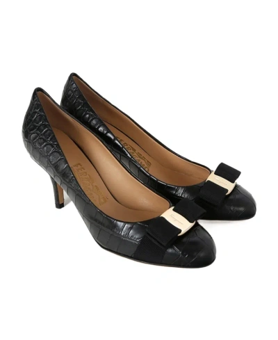 Ferragamo Bow-tie High Heels In Black