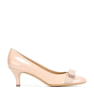 Ferragamo Bow-tie High Heels In Nude