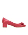 Ferragamo Vara Bow 30 Patent Leather Pumps In Red