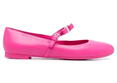 Pre-owned Ferragamo Bowdetail Leather Ballerina Sneakers (women's) Sneakers In Pink