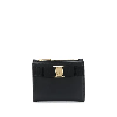 Ferragamo Bow-detail Small Wallet In Black