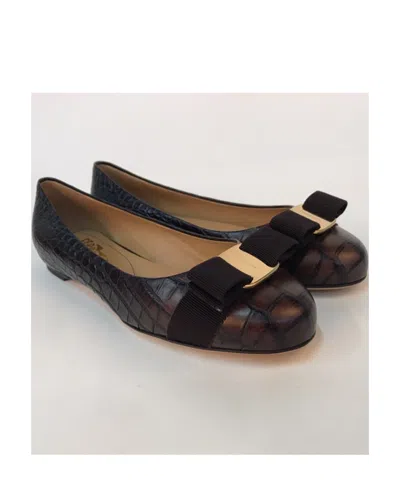 Ferragamo Bowknot Ballet Shoes In Black