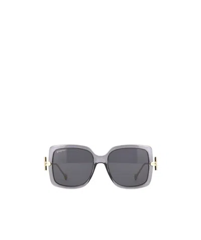 Ferragamo Box Logo Sunglasses In Gray