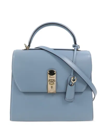 Pre-owned Ferragamo Boxyz Two-way Handbag In Blue