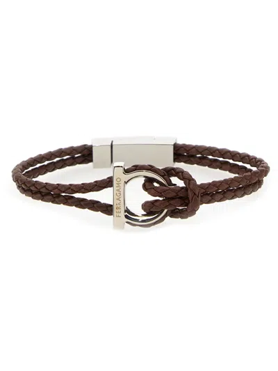 Ferragamo Bracciale Gancini In Brown