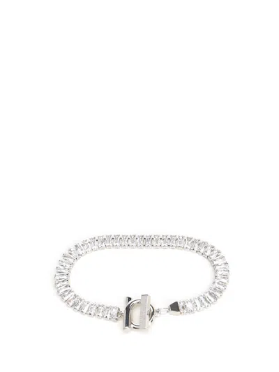 Ferragamo Logo-patterned Bracelet In Metallic