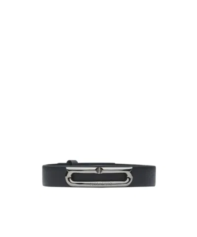 Ferragamo Bracelet With Gancini Accent In Black