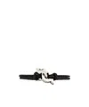 Ferragamo Double Gancini Braided Leather Bracelet In Black