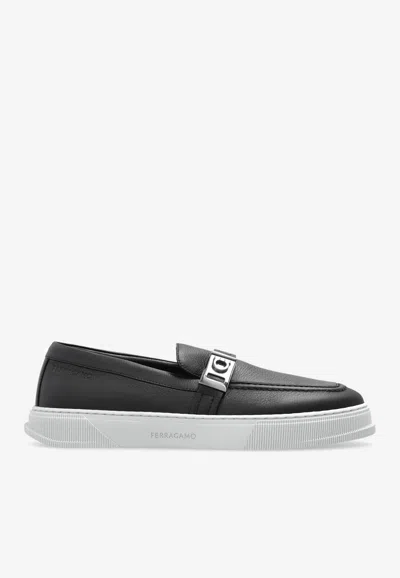 Ferragamo Brad Leather Slip-on Sneakers
