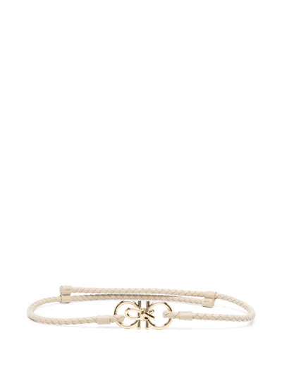 Ferragamo Braided Belt In Gold