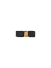 Ferragamo Braided Belt With Brass Hardware In Black