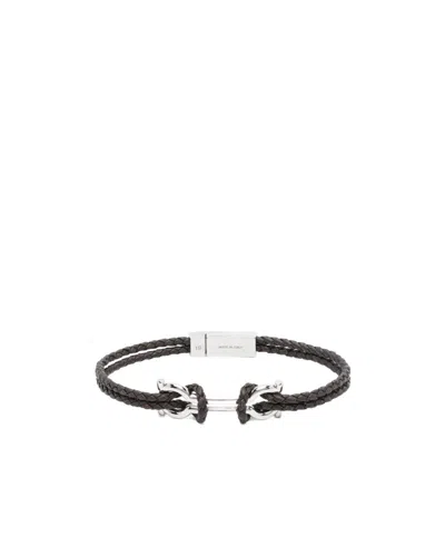 Ferragamo Braided Bracelet In Black