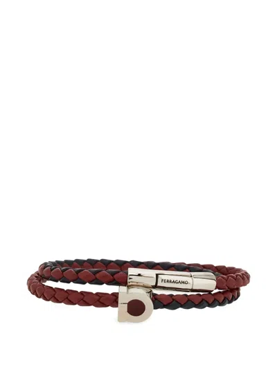 Ferragamo Braided Bracelet In Brown