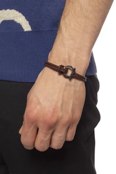 Ferragamo Braided Bracelet In Brown