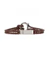 Ferragamo Braided Leather Bracelet In Red