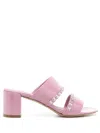 Ferragamo Braided Slip-on Sandals In Pink