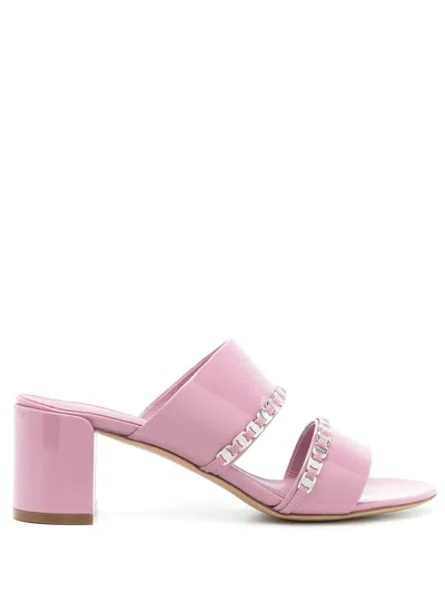 Ferragamo Braided Slip-on Sandals In Pink
