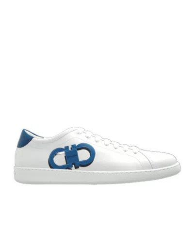Ferragamo Brandy 1 Gancini Printed Sneakers In White