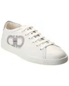 Ferragamo Double Gancini Sneaker In White