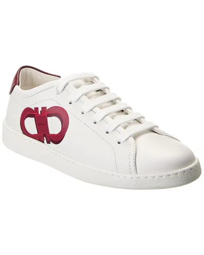 Ferragamo Brandy Leather Sneaker In White