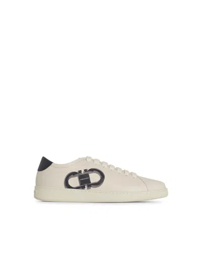 Ferragamo Brandy White Leather Sneakers