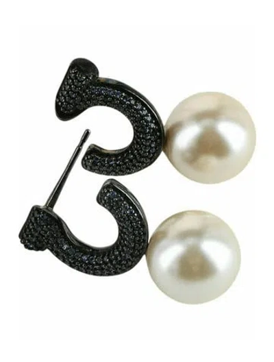 Pre-owned Ferragamo Brass & Glass Drop Earrings In Blue