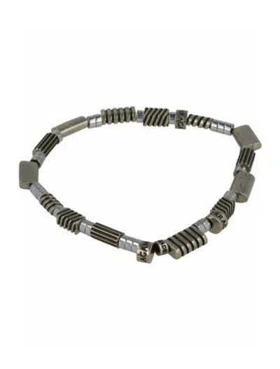 Pre-owned Ferragamo Brass Bead Bracelet In Silver