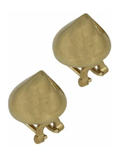Pre-owned Ferragamo Brass Clip-on Earrings In Gold