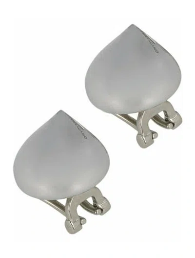 Pre-owned Ferragamo Brass Clip-on Earrings In Silver