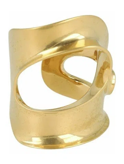 Pre-owned Ferragamo Brass Cuff Bracelet In Gold