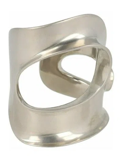 Pre-owned Ferragamo Brass Cuff Bracelet In Silver