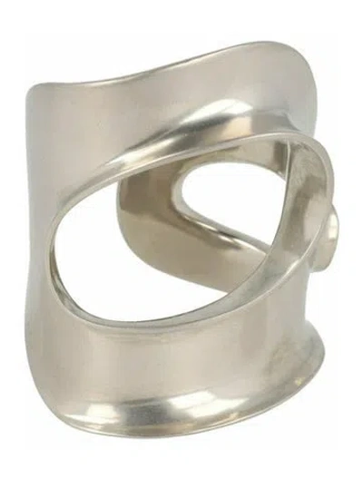Pre-owned Ferragamo Brass Cuff Bracelet In Silver