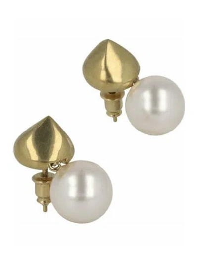 Pre-owned Ferragamo Brass Drop Earrings In Gold